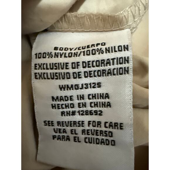 Madden NYC Women's Cream Full Zip Drawcord Long Sleeve Crop Bomber Coat Jacket S - Picture 4 of 4